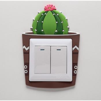 Pegatinas de dibujos animados de cactus para interruptores de luz