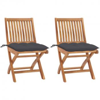 VidaXL Teak Garden Seating Duo – Anthracite Cushion Set