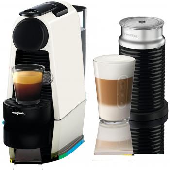 Nespresso Essenza Mini Coffee Maker with Aeroccino, Pure White