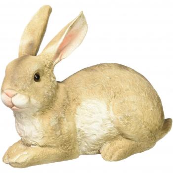 Design Toscano 7 in. H Bashful the Bunny Lying Down Garden Rabbit Statue