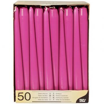 Bougies Chandelier Fuchsia, 2,2 cm, 50 unités