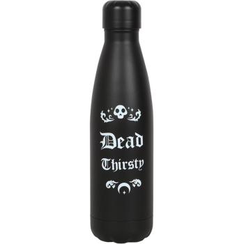 Dead Thirsty Iron‑Clad Water Flask – Black Gothic Design