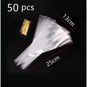 50 pcs conical cellophane candy bags