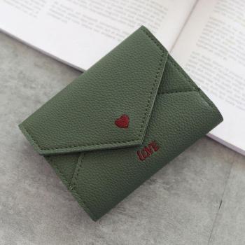 Small Thin Wallet for Women with Litchi Pattern