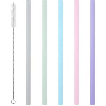 Set de Pailles Flexibles Sowoll | 5 Pailles en Silicone avec Nettoyage Inclus