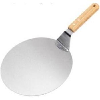 Pizza Paddel aus Edelstahl mit großem Holzgriff 10 Zoll