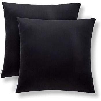 Housses de coussin 50x50 – lot 2 – tissu doux effet soie – lavable