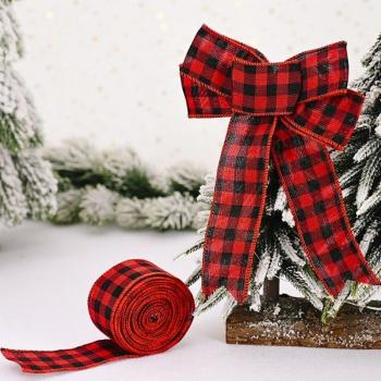 Bordures en fil plaid, 2 rouleaux festifs