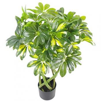 70cm Artificial Arboricola Bonsai Bush with Twisted Stem