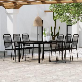 Conjunto de cena de jardín 7 piezas negro