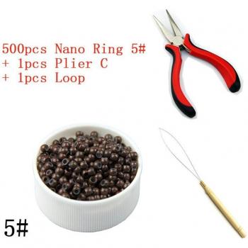 Pince & Boucle Silicone – Ensemble 500 Perles pour Extensions
