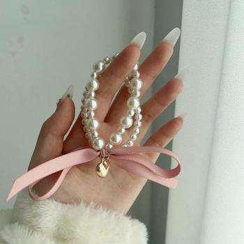 Chouchou élastique en perles pour femme et fille