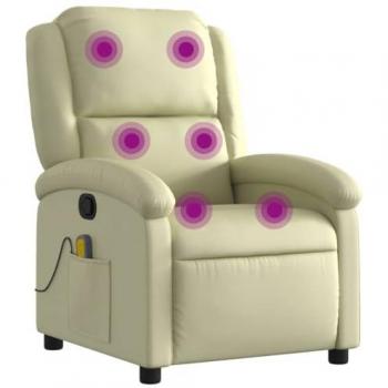 Assise massage inclinable en cuir crème – VidaXL