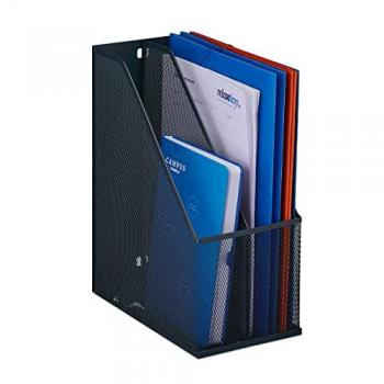 Standing Mesh File Organizer, Grey Metal, Office & Home