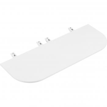 Vivace D-End Bench with 1600x600mm Ice White Top and White Base (CB1660DE/WHWH)