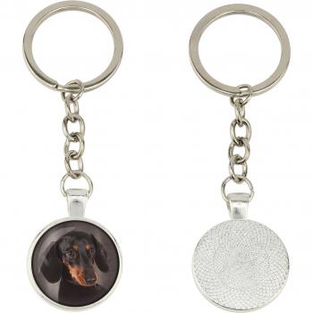 Silberner Wiener Hund Schlüsselanhänger – Art‑Dog Dackel-Box