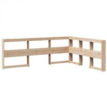 Bookcase Headboard L-Shaped 140 cm Solid Pine Wood