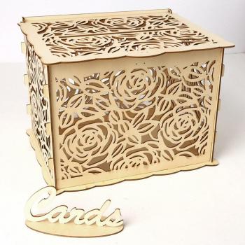 Cofre de Madera para Invitaciones de Recepción