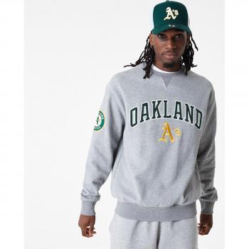 Nuevo Era Sudadera Unisex Oakland Athletics MLB Con Logo Grande y Gris