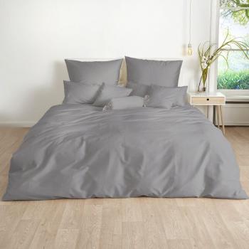 Traumschlaf Mako‑Satin Graphit – Bettwäsche 200x200 cm (Einzel)