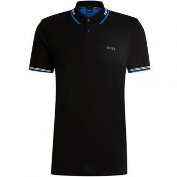 BOSS Polo-Shirt voor mannen, Zwart, Katoen, Korte mouw