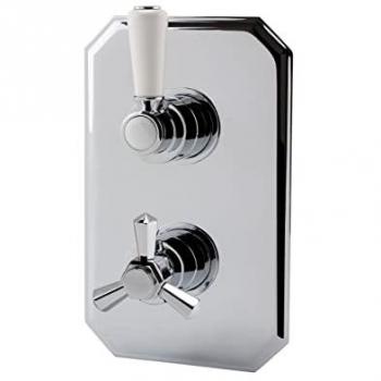 RAK Washington Chrome Dual Outlet Concealed Thermostatic Shower Valve