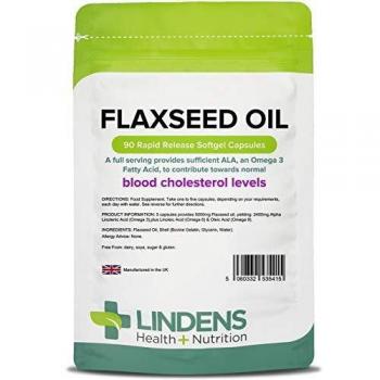 Aceite de Semilla de Linaza Lindens 1000 mg + 480 mg Alfa – 90 unidades