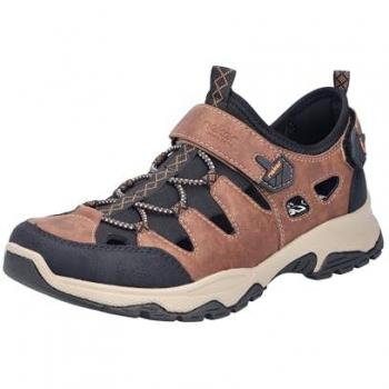 Rieker Herren Slip-On Trekkingschuh, luftige Lochungen, braun