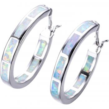 Pendientes de Plata 925 con Ópalo Fuego para Regalo