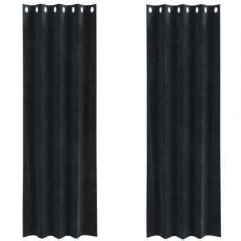 Tende Nero Velluto 140x260 cm – 2 pezzi con occhielli