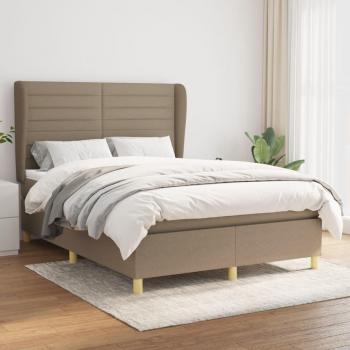 Vidaxl Boxspringbett Taupe 140x200 cm mit Matratze