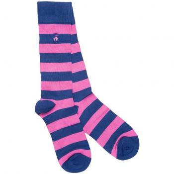 Rich Pink Bamboo Stripe Socks for Men – Swole Panda