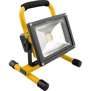 NINETEC 20 W LED-Outdoor-Flutlicht – akku‑betriebener, gelber Bau-Strahler