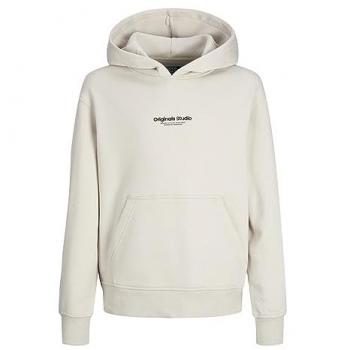 Kapuzensweatshirt JACK & JONES JUNIOR JORVESTERBRO SWEAT HOOD NOOS JNR Gr. 140, weiß (moonbeam)