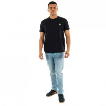 Kontrastierendes Ringer-T-Shirt in Marineblau von Fred Perry XL