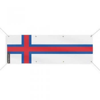 8 Grommet Faroe Islands Flag Banner 120x360 cm