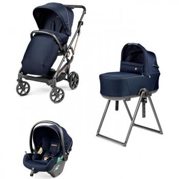 Trio Peg Perego Vivace con Culla Flex e Seggiolino Primo Viaggio Lounge Blu Shine