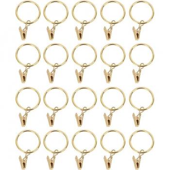Anillos para cortinas con ganchos, 40 unidades, diámetro interior 1,26