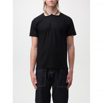 Burberry XL Black Polo with Classic Check Detail
