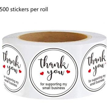 Collage d’étiquettes 500 – « Gratitude pour votre soutien, petite entreprise »