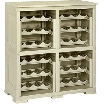 Estantería con rejilla para 48 botellas, gris angora