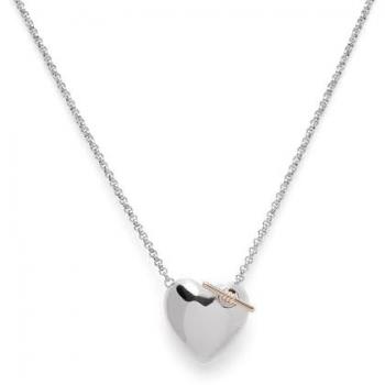 Olivia Burton Classic Knot Heart Stainless Steel and Rose Gold Pendant Necklace