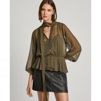 Blusa Casual Verde Radiant Lazo y Manga Larga
