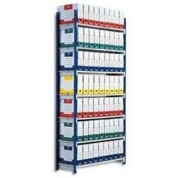 Étagère Tubulaire PAPERFLOW 5 Tablettes Bleues – L100 × H200 × P34
