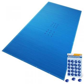 Bâche piscine 5x10m en polyéthylène 160g/m² couleur bleu foncé