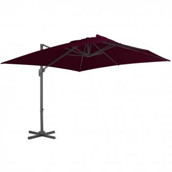 VidaXL Parasol en Aluminium Bordeaux – Modèle Porte‑à‑Faux