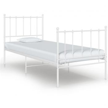 Cadre de lit en métal blanc 100x200 cm sans matelas