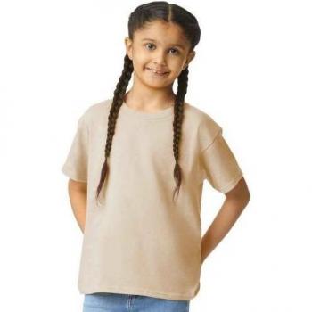 Gildan Baumwolle T-Shirt für Kinder (9–11) in Sand