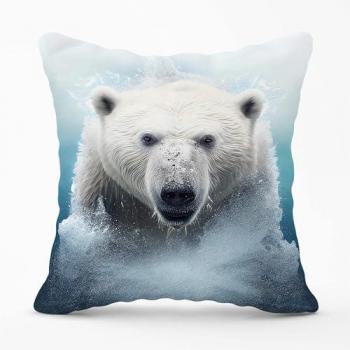 Designer Polar Bear Splashart Cushion