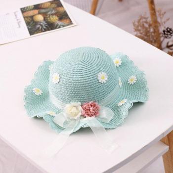 Summer Flower Knit Sun Hat for Kids